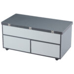 100*98*65cm Height-Adjustable Coffee Table with Hidden Storage and Shelf, Living Room Table - Image 6