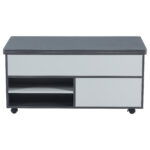 100*98*65cm Height-Adjustable Coffee Table with Hidden Storage and Shelf, Living Room Table - Image 7