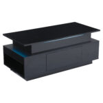 Height-Adjustable Coffee Table with Hidden Storage and Drawer, 96*45*40cm High-Gloss Design - Image 16