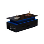 Height-Adjustable Coffee Table with Hidden Storage and Drawer, 96*45*40cm High-Gloss Design - Image 18