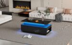 Height-Adjustable Coffee Table with Hidden Storage and Drawer, 96*45*40cm High-Gloss Design - Image 20