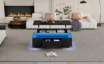 Height-Adjustable Coffee Table with Hidden Storage and Drawer, 96*45*40cm High-Gloss Design - Image 21