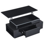 Height-Adjustable Coffee Table with Hidden Storage and Drawer, 96*45*40cm High-Gloss Design - Image 36