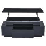Height-Adjustable Coffee Table with Hidden Storage and Drawer, 96*45*40cm High-Gloss Design - Image 40