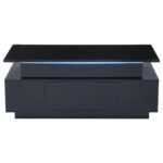 Height-Adjustable Coffee Table with Hidden Storage and Drawer, 96*45*40cm High-Gloss Design - Image 45
