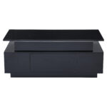 Height-Adjustable Coffee Table with Hidden Storage and Drawer, 96*45*40cm High-Gloss Design - Image 9