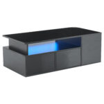 100*50*35cm Tea Table with LED, Living Room Coffee Table, Sofa Table with 2 Drawers, Coffee Table with Storage - Image 7