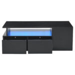 100*50*35cm Tea Table with LED, Living Room Coffee Table, Sofa Table with 2 Drawers, Coffee Table with Storage - Image 8
