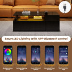 100*50*35cm Tea Table with LED, Living Room Coffee Table, Sofa Table with 2 Drawers, Coffee Table with Storage - Image 11