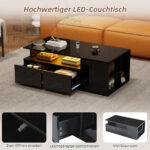 100*50*35cm Tea Table with LED, Living Room Coffee Table, Sofa Table with 2 Drawers, Coffee Table with Storage - Image 21