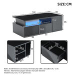 100*50*35cm Tea Table with LED, Living Room Coffee Table, Sofa Table with 2 Drawers, Coffee Table with Storage - Image 22