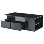 100*50*35cm Tea Table with LED, Living Room Coffee Table, Sofa Table with 2 Drawers, Coffee Table with Storage - Image 25