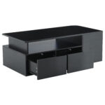100*50*35cm Tea Table with LED, Living Room Coffee Table, Sofa Table with 2 Drawers, Coffee Table with Storage - Image 29