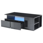 100*50*35cm Tea Table with LED, Living Room Coffee Table, Sofa Table with 2 Drawers, Coffee Table with Storage - Image 33