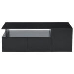100*50*35cm Tea Table with LED, Living Room Coffee Table, Sofa Table with 2 Drawers, Coffee Table with Storage - Image 2