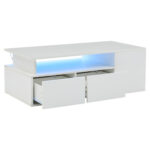 100*50*35cm Tea Table with LED, Living Room Coffee Table, Sofa Table with 2 Drawers, Coffee Table with Storage - Image 19
