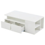 100*50*35cm Tea Table with LED, Living Room Coffee Table, Sofa Table with 2 Drawers, Coffee Table with Storage - Image 21