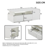 100*50*35cm Tea Table with LED, Living Room Coffee Table, Sofa Table with 2 Drawers, Coffee Table with Storage - Image 28