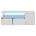 100*50*35cm Tea Table with LED, Living Room Coffee Table, Sofa Table with 2 Drawers, Coffee Table with Storage - Image 41