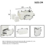 100*50*45cm 4-in-1 Height-Adjustable Sofa Table with LED, Coffee Table with 2 Drawers, High-Gloss Finish - Image 35