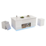100*50*45cm 4-in-1 Height-Adjustable Sofa Table with LED, Coffee Table with 2 Drawers, High-Gloss Finish - Image 37