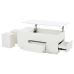 100*50*45cm 4-in-1 Height-Adjustable Sofa Table with LED, Coffee Table with 2 Drawers, High-Gloss Finish - Image 41