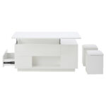 100*50*45cm 4-in-1 Height-Adjustable Sofa Table with LED, Coffee Table with 2 Drawers, High-Gloss Finish - Image 43