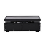 95*45*35cm Coffee Table, Living Room Table with LED, Coffee Table with 2 Drawers, High-Gloss Sofa Table, Modern Style - Image 10