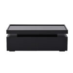 95*45*35cm Coffee Table, Living Room Table with LED, Coffee Table with 2 Drawers, High-Gloss Sofa Table, Modern Style - Image 11
