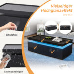 95*45*35cm Coffee Table, Living Room Table with LED, Coffee Table with 2 Drawers, High-Gloss Sofa Table, Modern Style - Image 29