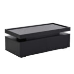 95*45*35cm Coffee Table, Living Room Table with LED, Coffee Table with 2 Drawers, High-Gloss Sofa Table, Modern Style - Image 32