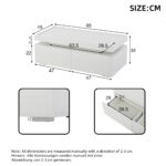 95*45*35cm Coffee Table, Living Room Table with LED, Coffee Table with 2 Drawers, High-Gloss Sofa Table, Modern Style - Image 31