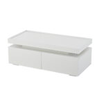 95*45*35cm Coffee Table, Living Room Table with LED, Coffee Table with 2 Drawers, High-Gloss Sofa Table, Modern Style - Image 37