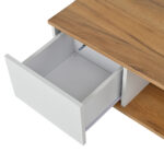70 x 70 x 31.5cm Coffee Table with 3 Drawers, Geometric Coffee Table, High-Gloss Living Room Table - Image 41