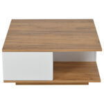70 x 70 x 31.5cm Coffee Table with 3 Drawers, Geometric Coffee Table, High-Gloss Living Room Table - Image 45