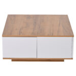 70 x 70 x 31.5cm Coffee Table with 3 Drawers, Geometric Coffee Table, High-Gloss Living Room Table - Image 48
