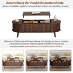 120 x 50 x 39.5 cm Lift-Top Coffee Table, Raisable to 53.5 cm, Coffee Table with Hidden Storage - Image 34