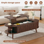 120 x 50 x 39.5 cm Lift-Top Coffee Table, Raisable to 53.5 cm, Coffee Table with Hidden Storage - Image 35