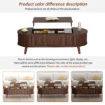 120 x 50 x 39.5 cm Lift-Top Coffee Table, Raisable to 53.5 cm, Coffee Table with Hidden Storage - Image 38