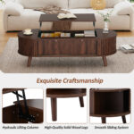 120 x 50 x 39.5 cm Lift-Top Coffee Table, Raisable to 53.5 cm, Coffee Table with Hidden Storage - Image 39