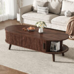 120 x 50 x 39.5 cm Lift-Top Coffee Table, Raisable to 53.5 cm, Coffee Table with Hidden Storage - Image 5