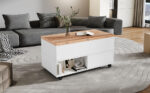 100*50*52cm Coffee Table with 4 Casters, Multi-Functional Living Room Table with 4 Drawers, Lift-Top Design - Image 11