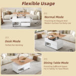 100*50*52cm Coffee Table with 4 Casters, Multi-Functional Living Room Table with 4 Drawers, Lift-Top Design - Image 12