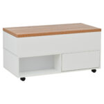 100*50*52cm Coffee Table with 4 Casters, Multi-Functional Living Room Table with 4 Drawers, Lift-Top Design - Image 13