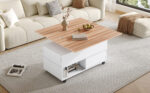 100*50*52cm Coffee Table with 4 Casters, Multi-Functional Living Room Table with 4 Drawers, Lift-Top Design - Image 17