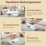 100*50*52cm Coffee Table with 4 Casters, Multi-Functional Living Room Table with 4 Drawers, Lift-Top Design - Image 28