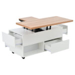 100*50*52cm Coffee Table with 4 Casters, Multi-Functional Living Room Table with 4 Drawers, Lift-Top Design - Image 38