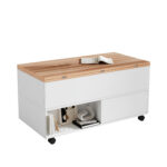 100*50*52cm Coffee Table with 4 Casters, Multi-Functional Living Room Table with 4 Drawers, Lift-Top Design - Image 47