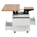 100*50*52cm Coffee Table with 4 Casters, Multi-Functional Living Room Table with 4 Drawers, Lift-Top Design - Image 6