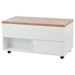 100*50*52cm Coffee Table with 4 Casters, Multi-Functional Living Room Table with 4 Drawers, Lift-Top Design